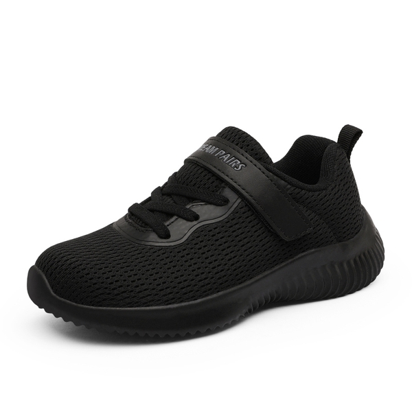 [EZ-Ons FunRun] Kids Tennis Comfortable Running Shoes - ALL BLACK -  0